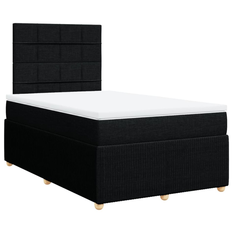 Cama box spring con colchón tela negro 120x190