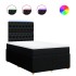 Cama box spring con colchón tela negro 120x190