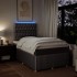 Cama box spring con colchón tela gris taupe 120x190