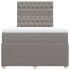 Cama box spring con colchón tela gris taupe 120x190