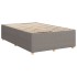 Cama box spring con colchón tela gris taupe 120x190