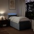 Cama box spring con colchón tela gris claro 80x200