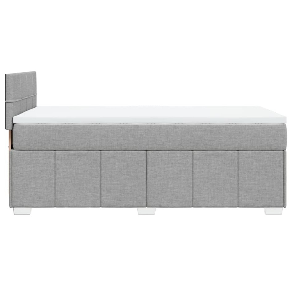 Cama box spring con colchón tela gris claro 80x200