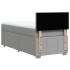 Cama box spring con colchón tela gris claro 80x200