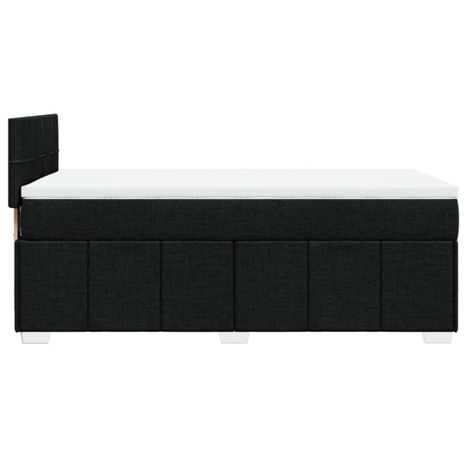 Cama box spring con colchón tela negro 80x200