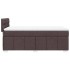 Cama box spring con colchón tela marrón oscuro 80x200