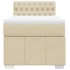 Cama box spring con colchón tela color crema 80x200