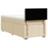 Cama box spring con colchón tela color crema 80x200