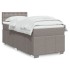 Cama box spring con colchón tela gris taupe 80x200