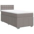 Cama box spring con colchón tela gris taupe 80x200