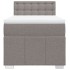 Cama box spring con colchón tela gris taupe 80x200