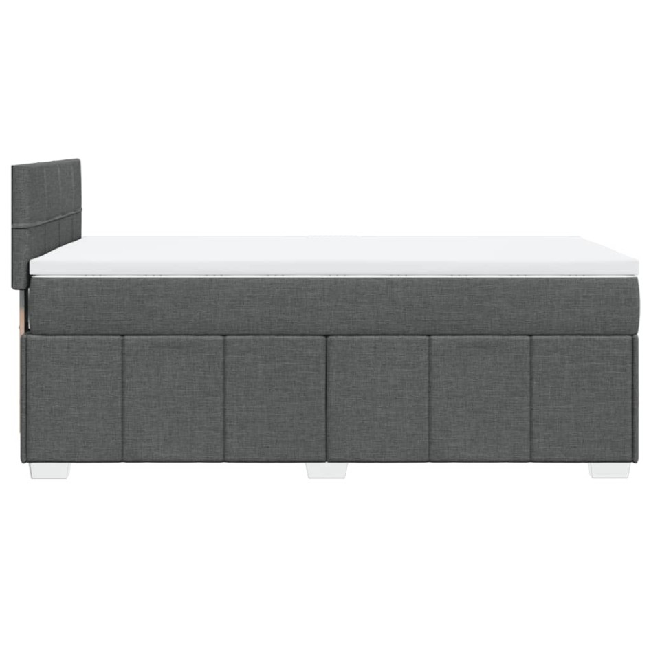 Cama box spring con colchón tela gris oscuro 90x190