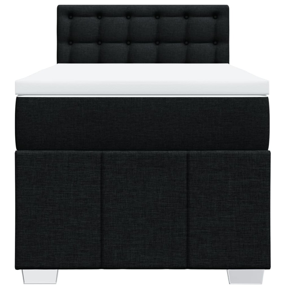 Cama box spring con colchón tela negro 90x190