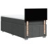 Cama box spring con colchón tela gris oscuro 90x200