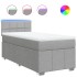 Cama box spring con colchón tela gris claro 90x200