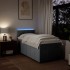 Cama box spring con colchón tela gris claro 90x200