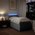 Cama box spring con colchón tela gris claro 90x200