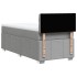 Cama box spring con colchón tela gris claro 90x200