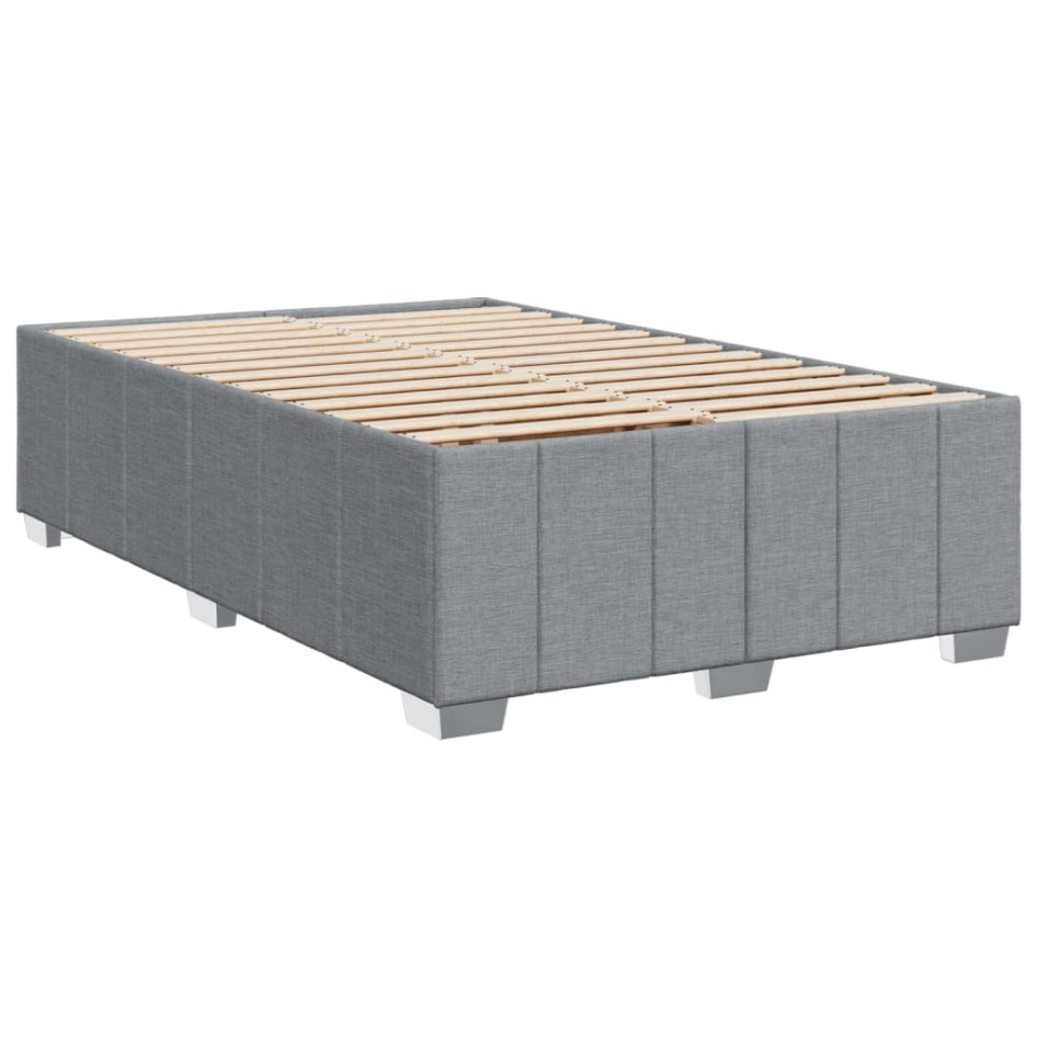 Cama box spring con colchón tela gris claro 120x200