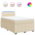 Cama box spring con colchón tela color crema 120x200