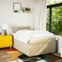 Cama box spring con colchón tela color crema 120x200