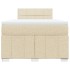 Cama box spring con colchón tela color crema 120x200