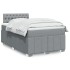 Cama box spring con colchón tela gris claro 120x200