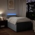 Cama box spring con colchón tela gris claro 120x200