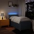 Cama box spring con colchón tela azul 90x200