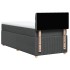 Cama box spring con colchón tela gris oscuro 90x200