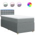 Cama box spring con colchón tela gris claro 90x200