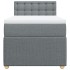 Cama box spring con colchón tela gris claro 90x200