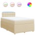 Cama box spring con colchón tela color crema 120x190