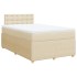 Cama box spring con colchón tela color crema 120x190