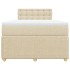 Cama box spring con colchón tela color crema 120x190