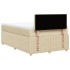 Cama box spring con colchón tela color crema 120x190