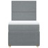 Cama box spring con colchón tela gris claro 80x200
