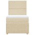 Cama box spring con colchón tela color crema 80x200