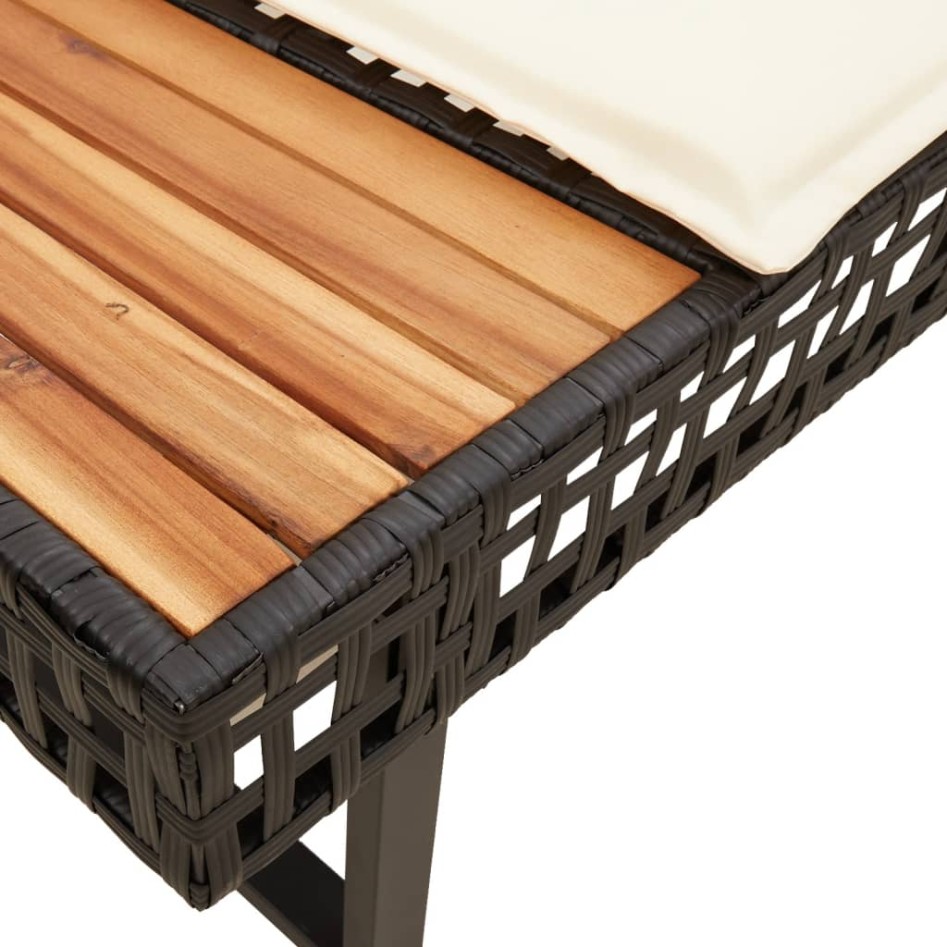 Set de sofás jardín 2 pzas con cojines ratán PE y vidrio