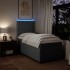 Cama box spring con colchón tela gris oscuro 100x200
