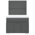 Cama box spring con colchón tela gris oscuro 100x200