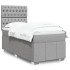 Cama box spring con colchón tela gris claro 100x200