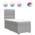 Cama box spring con colchón tela gris claro 100x200