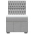 Cama box spring con colchón tela gris claro 100x200
