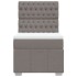 Cama box spring con colchón tela gris taupe 100x200