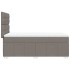 Cama box spring con colchón tela gris taupe 100x200