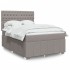 Cama box spring con colchón tela gris taupe 140x190