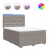 Cama box spring con colchón tela gris taupe 140x190