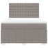 Cama box spring con colchón tela gris taupe 140x190