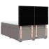 Cama box spring con colchón tela gris taupe 140x190